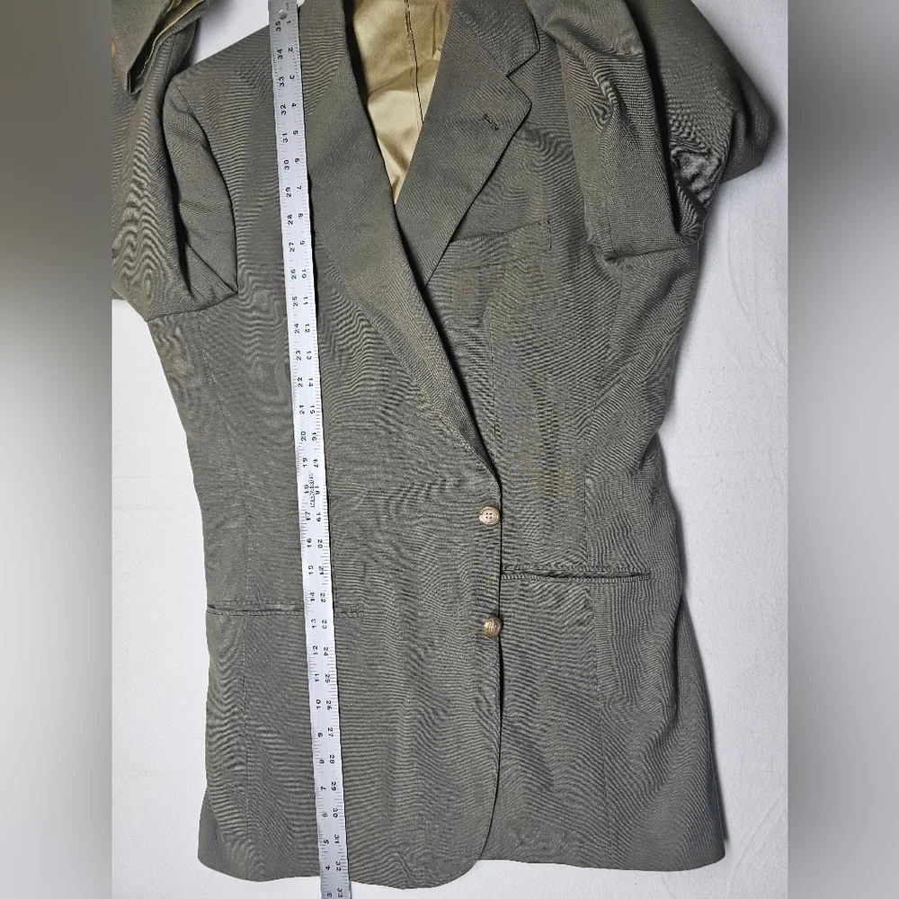 Ralph Lauren Elegant Olive Blazer‎ with Gold Lining
